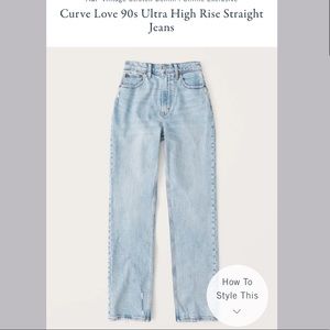 Abercrombie Curve Love 90s Ultra High Rise Straight Jeans